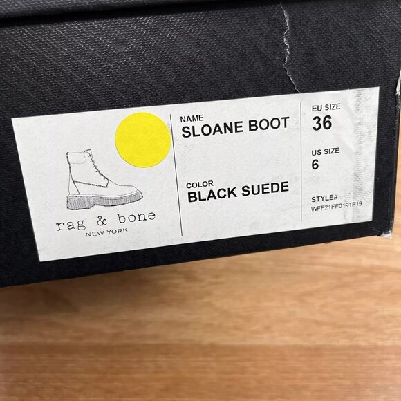 Rag & Bone Black Suede Sloane Boots Women's Size 6 NEW - Picture 12 of 13